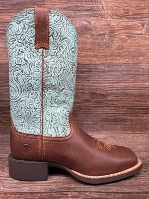 10042534 Women’s Round Up Wide Square toe western boot by Ariat