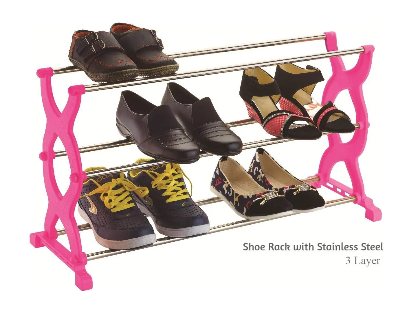 1570 3 Layer Multipurpose Portable Folding Shoe Rack/Shoe Cabinet