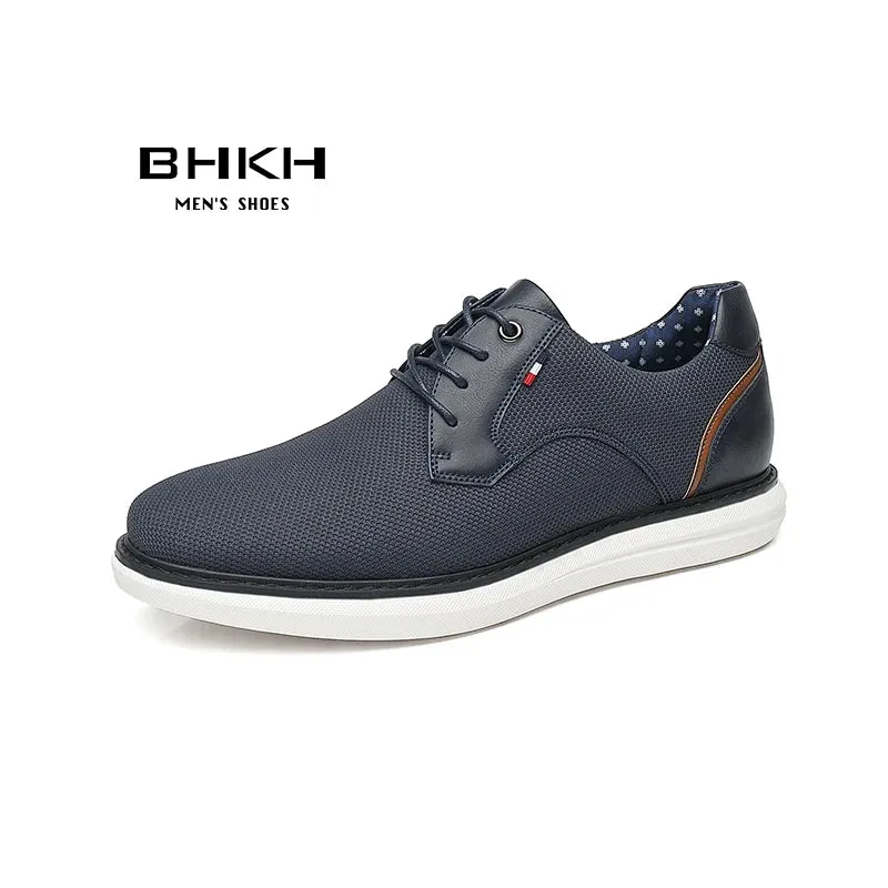 2024 Spring/Summer New Men Shoes Comfy Luxury Brand Men Casual Shoes Lace Up Business Style Dress Shoes BHKH Men