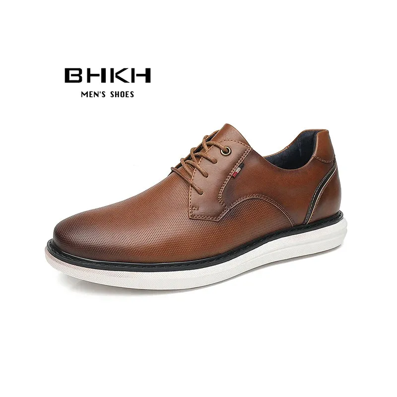 2024 Spring/Summer New Men Shoes Comfy Luxury Brand Men Casual Shoes Lace Up Business Style Dress Shoes BHKH Men