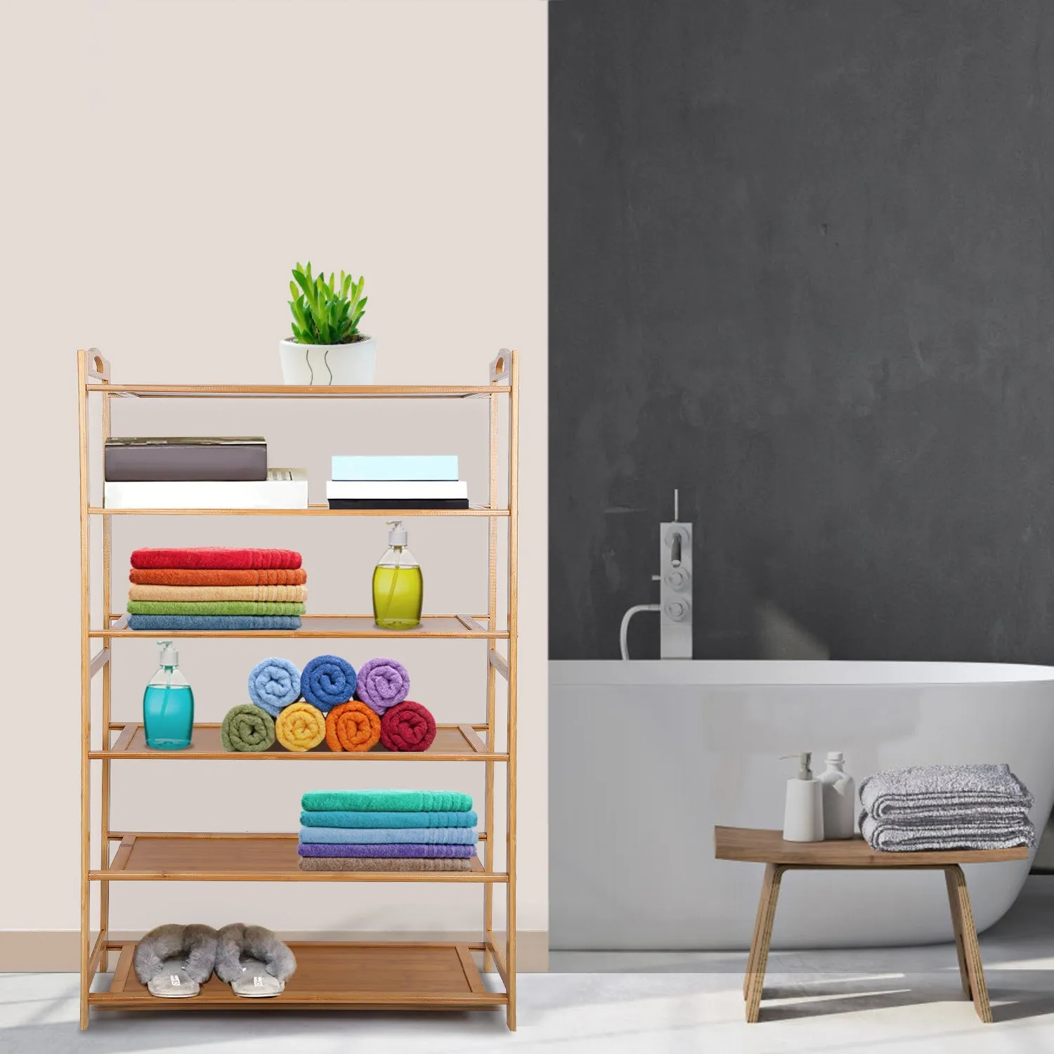 6 Tier Bamboo Shoe Rack Organizer