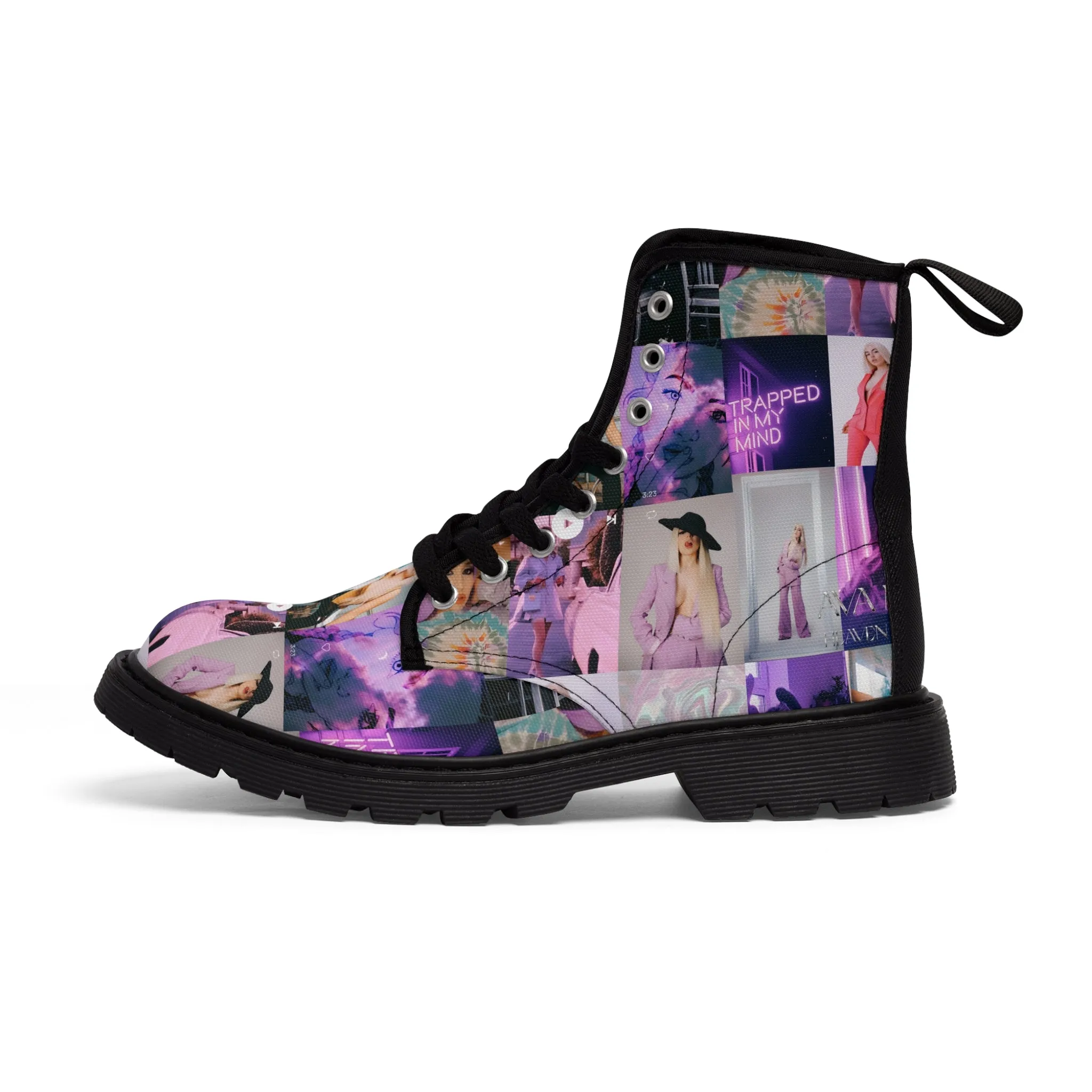 Ava Max Belladonna Photo Collage Men's Canvas Boots