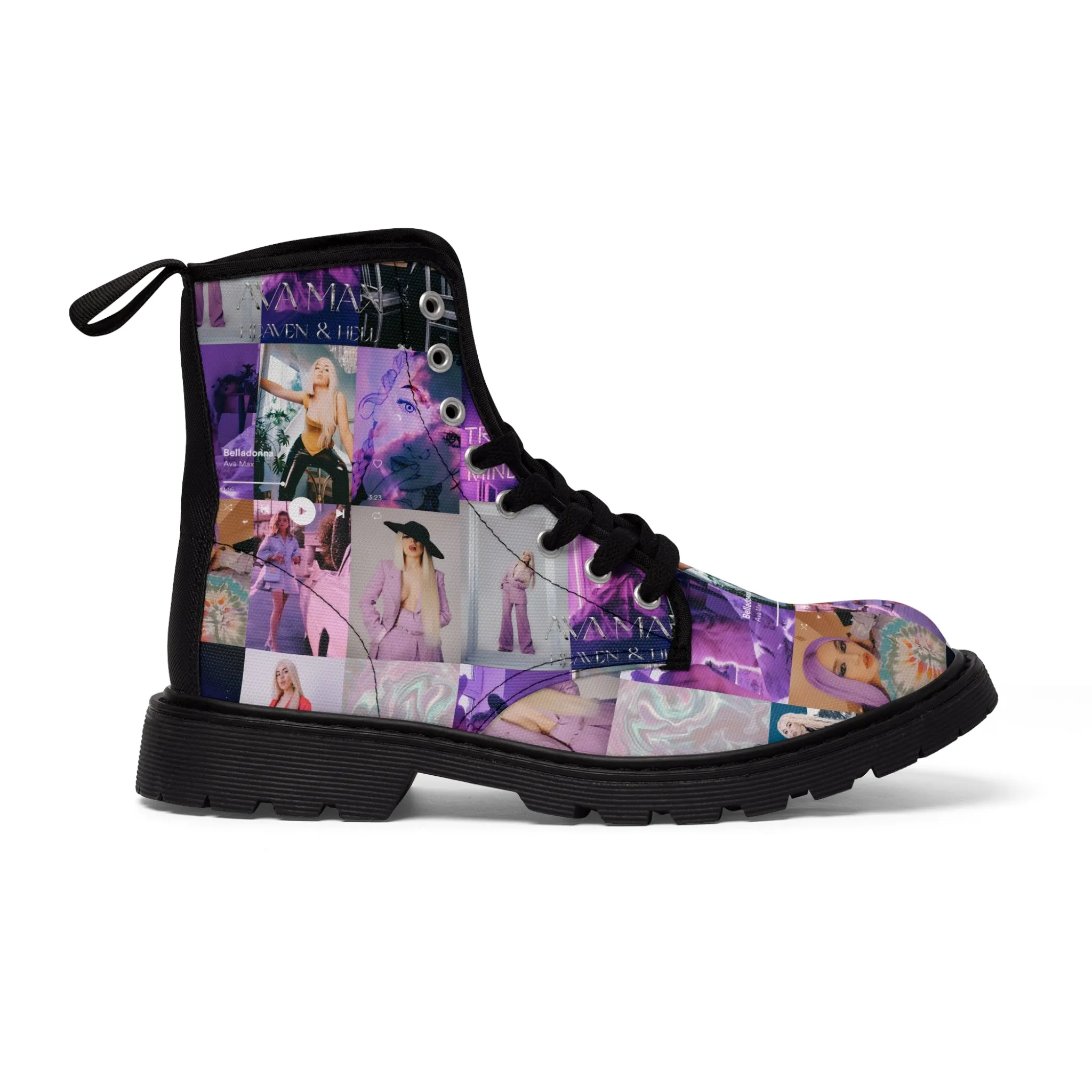 Ava Max Belladonna Photo Collage Men's Canvas Boots