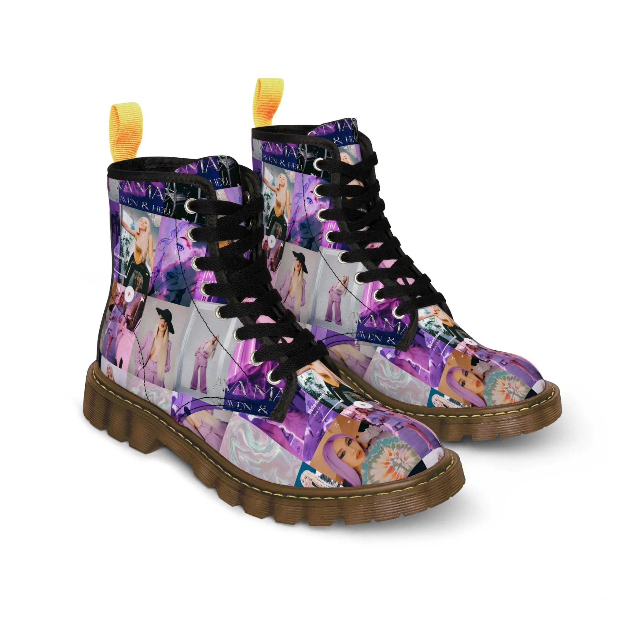 Ava Max Belladonna Photo Collage Men's Canvas Boots