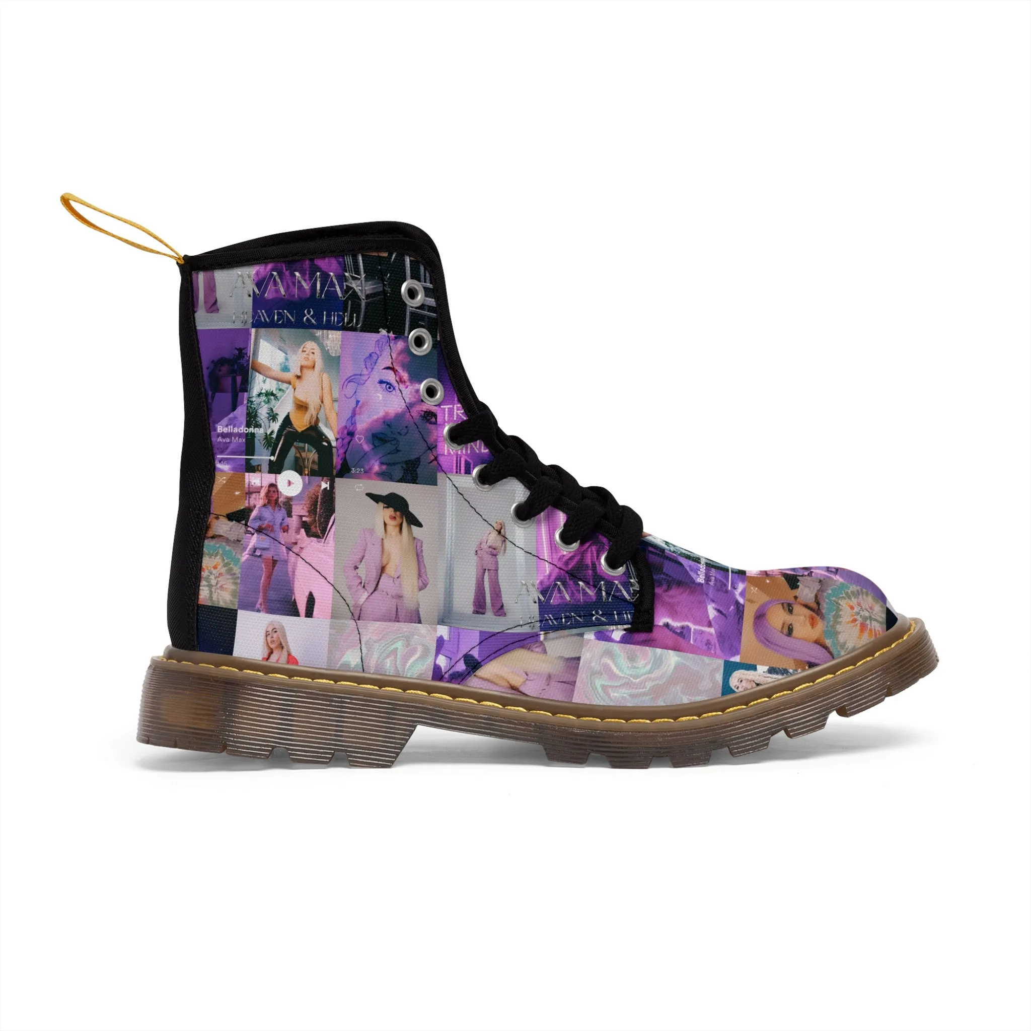 Ava Max Belladonna Photo Collage Men's Canvas Boots