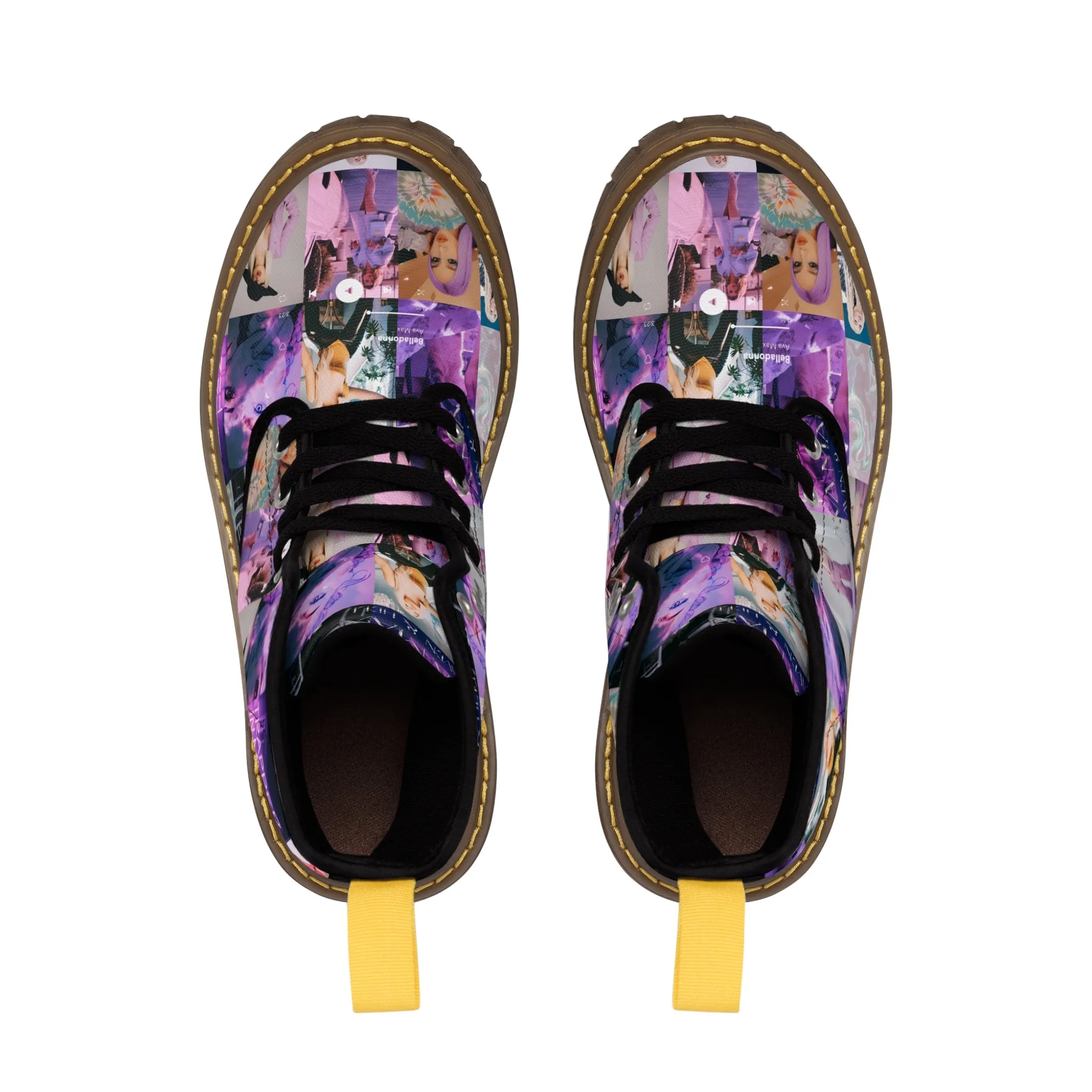Ava Max Belladonna Photo Collage Men's Canvas Boots