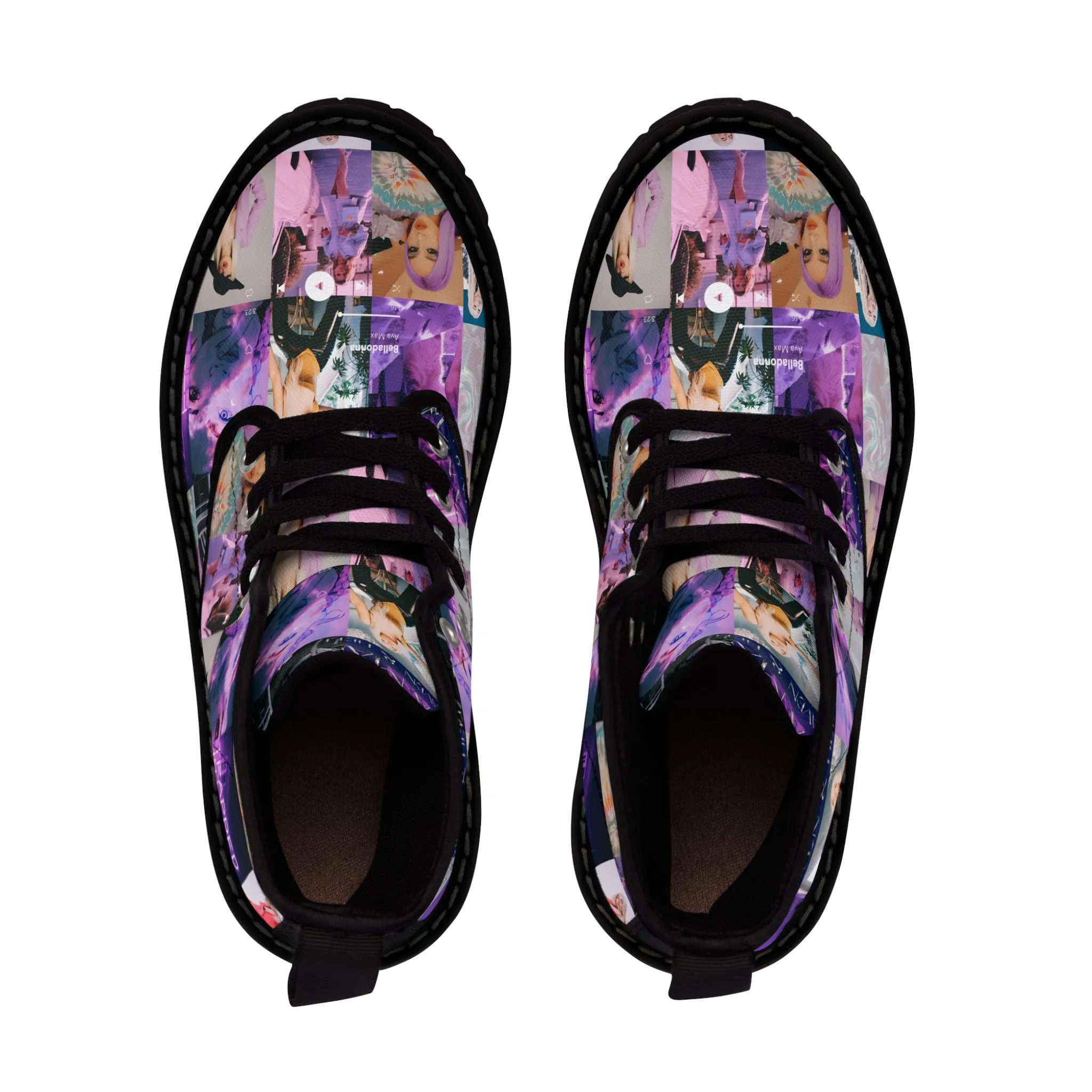 Ava Max Belladonna Photo Collage Men's Canvas Boots