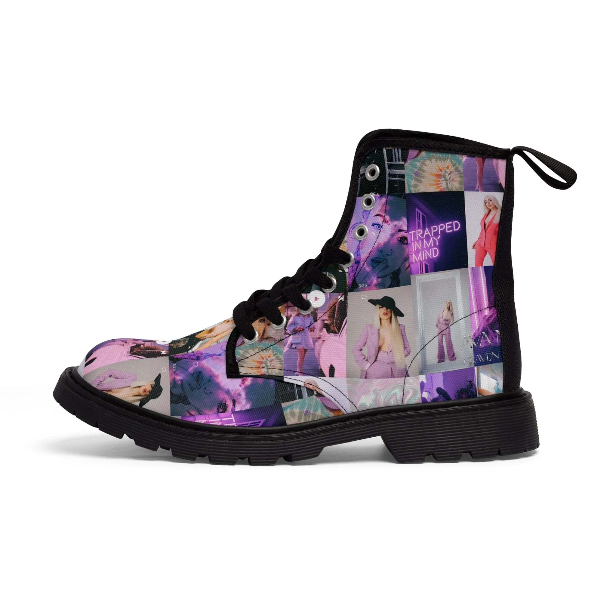 Ava Max Belladonna Photo Collage Men's Canvas Boots