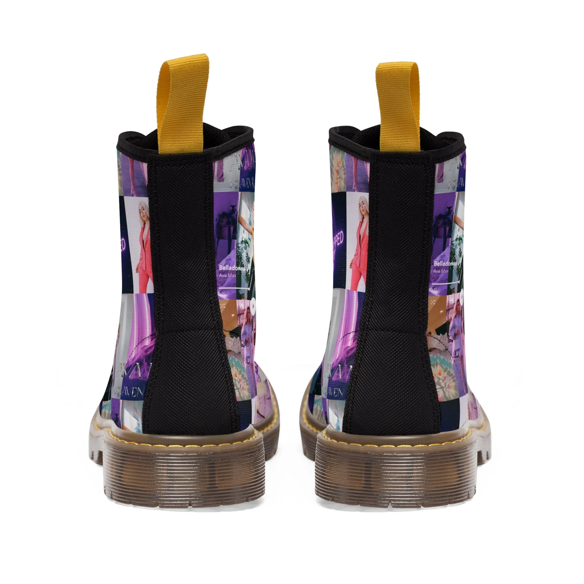 Ava Max Belladonna Photo Collage Men's Canvas Boots