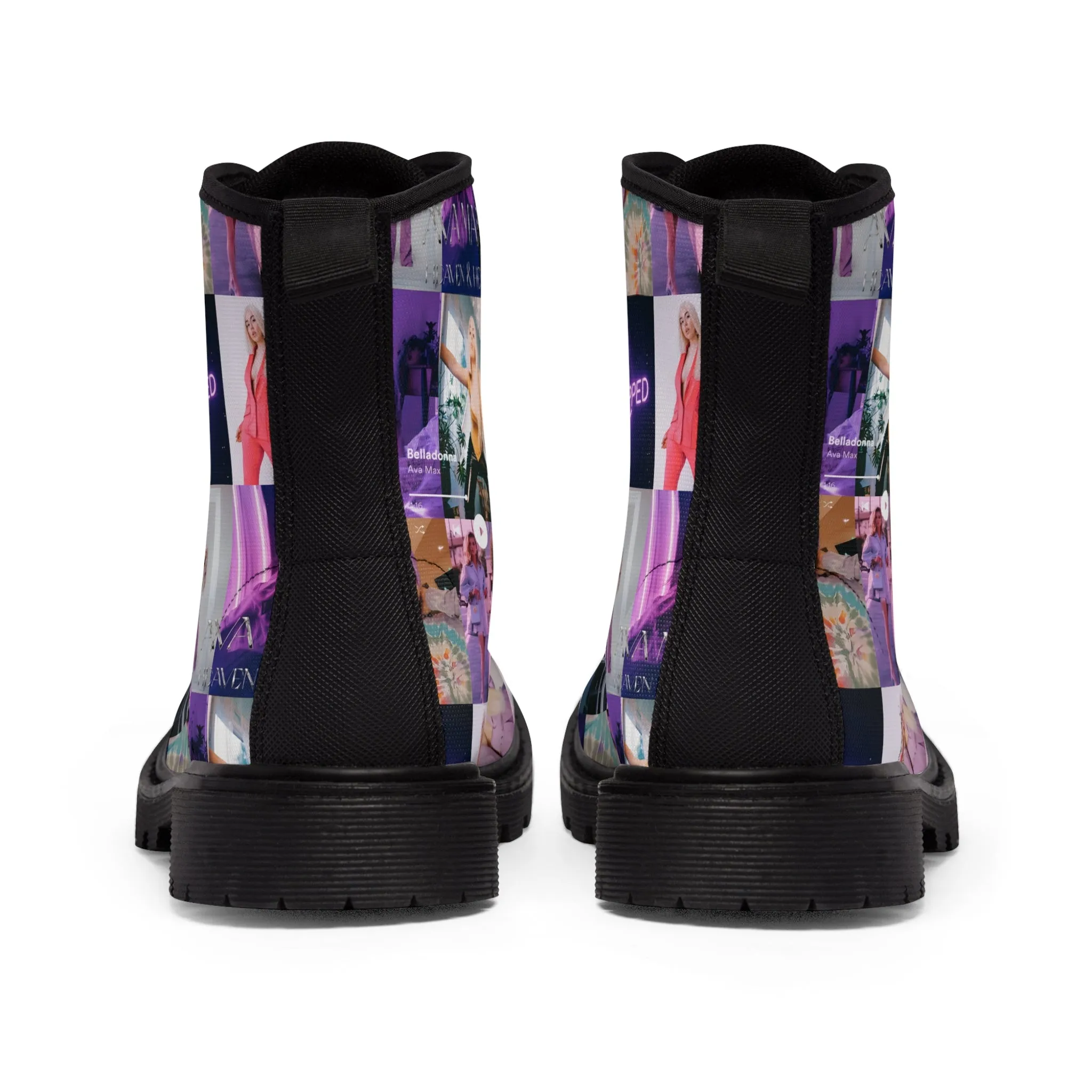 Ava Max Belladonna Photo Collage Men's Canvas Boots