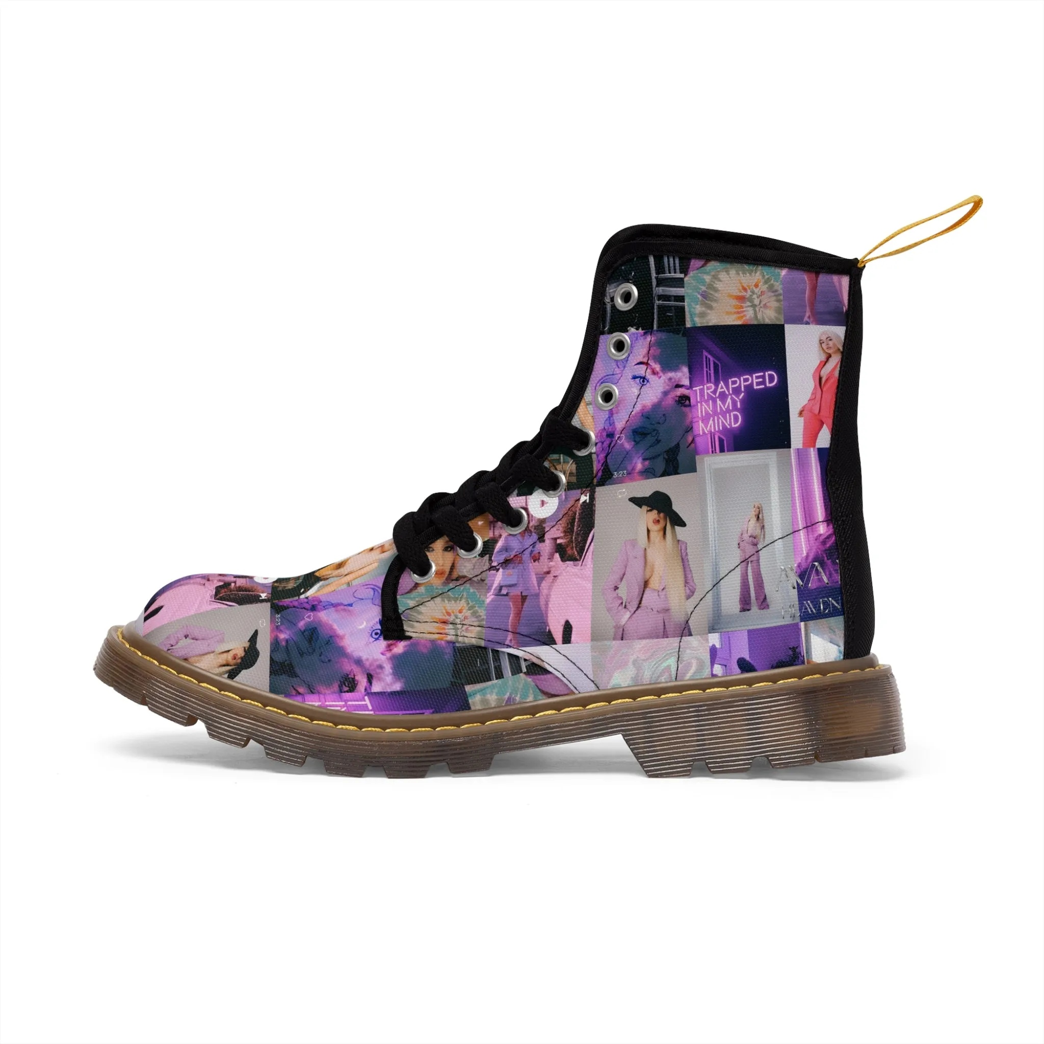 Ava Max Belladonna Photo Collage Men's Canvas Boots