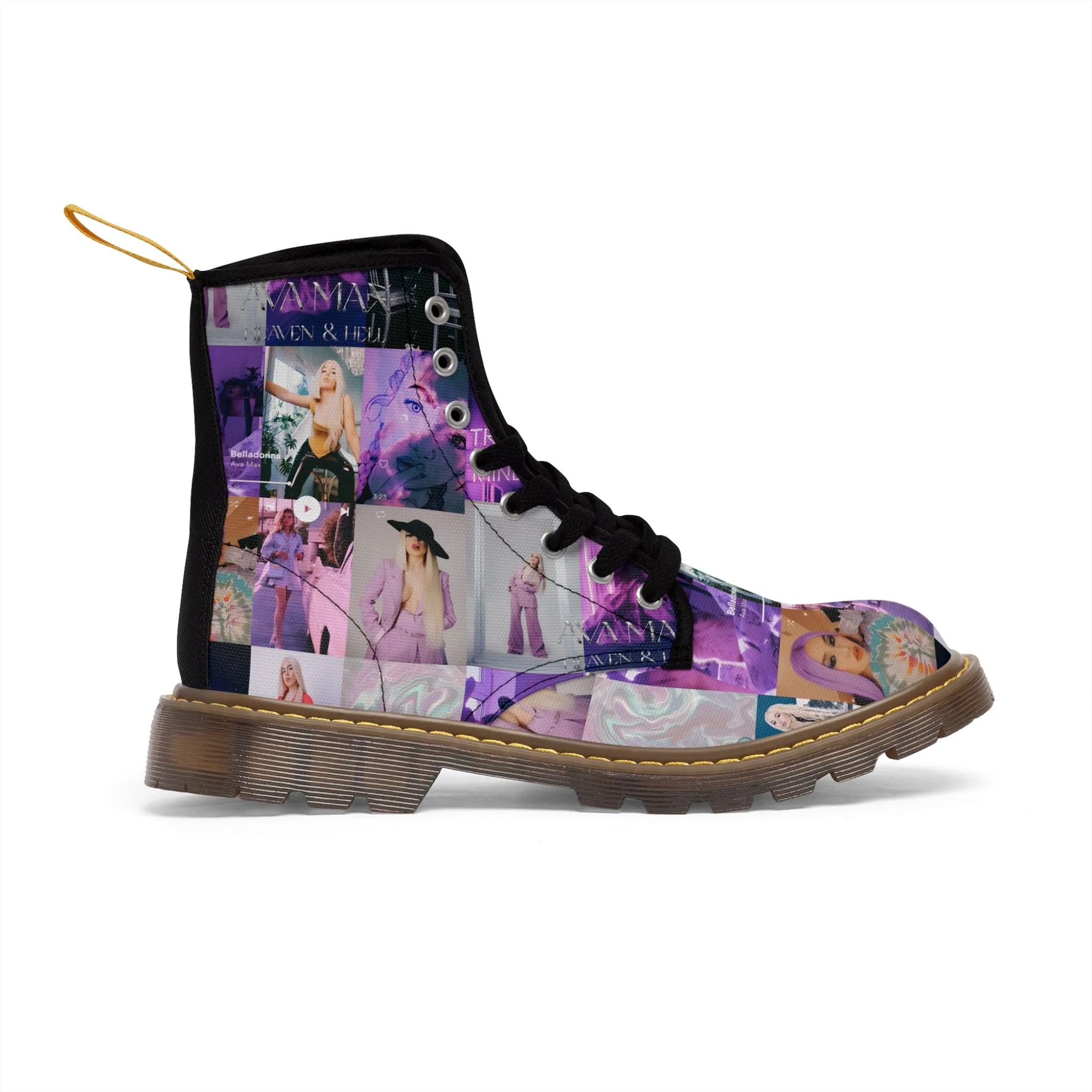 Ava Max Belladonna Photo Collage Men's Canvas Boots
