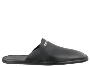 Balenciaga Logo Square Toe Mules