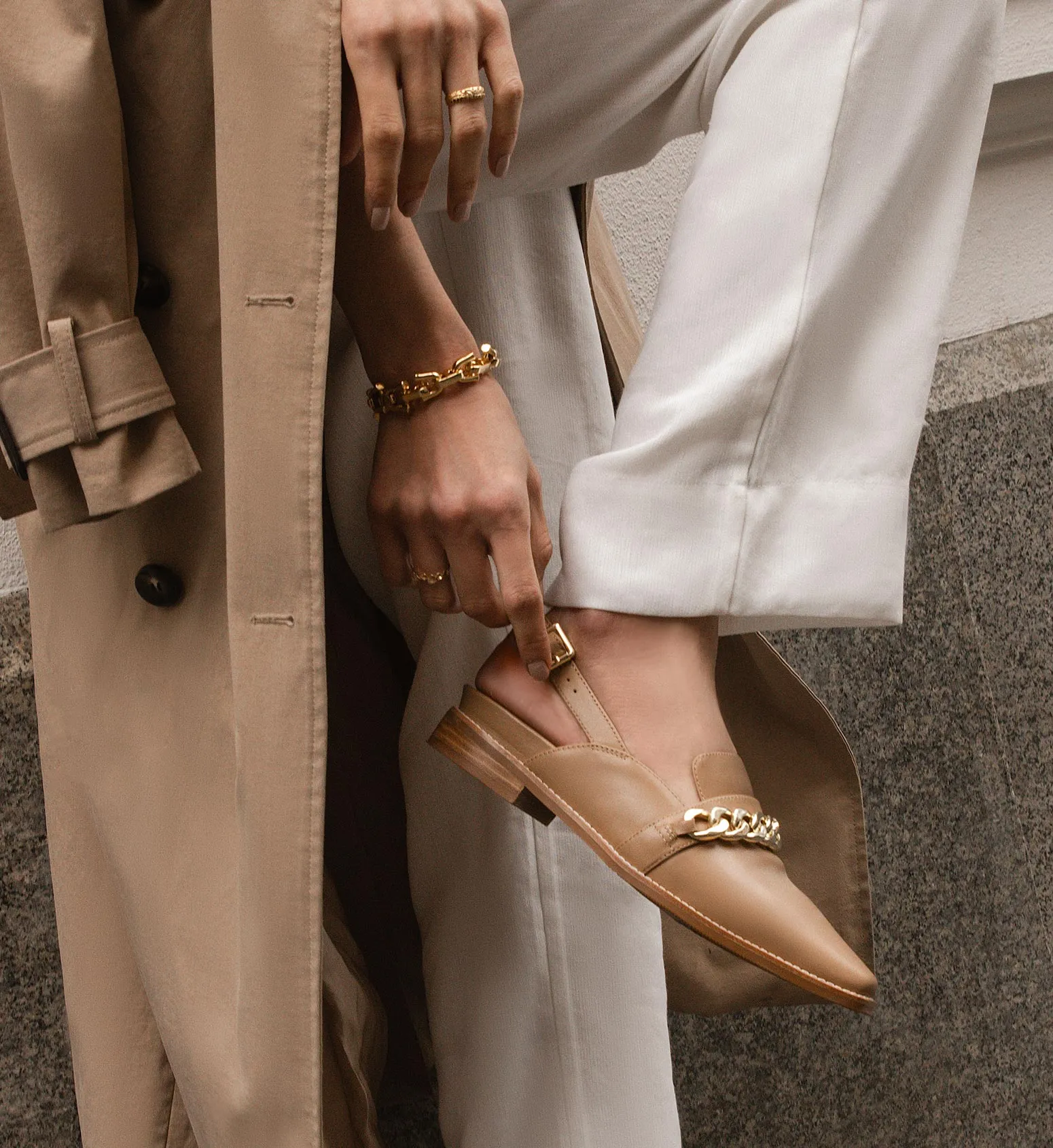 Baza Latte Leather Loafers
