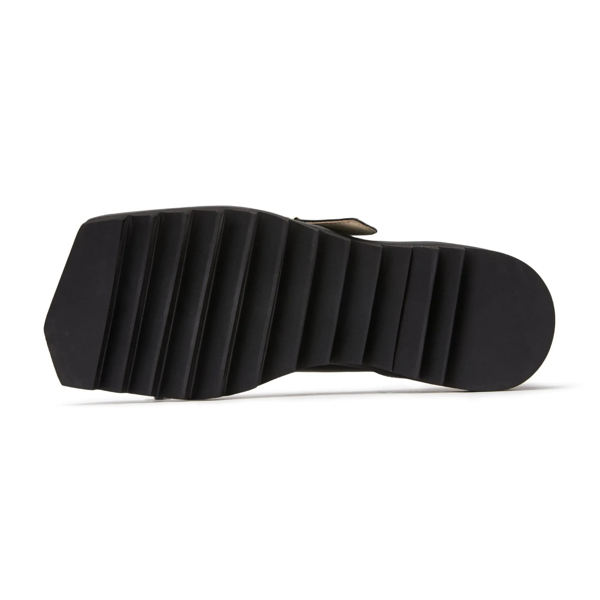 Bevel Head Gear Bottom Buckle Loafers in White