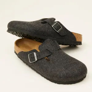 Birkenstock Dark Grey Felt Clogs