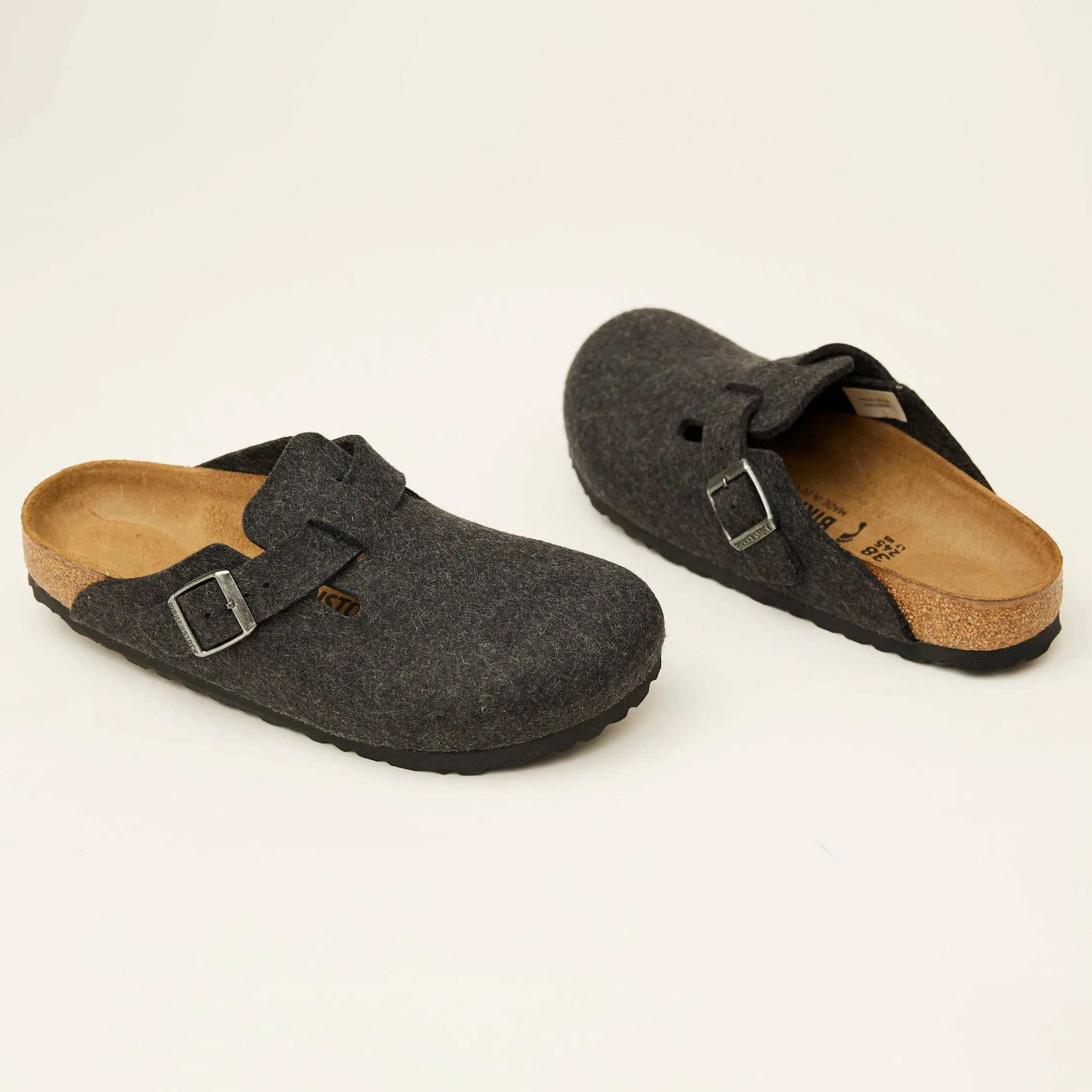 Birkenstock Dark Grey Felt Clogs