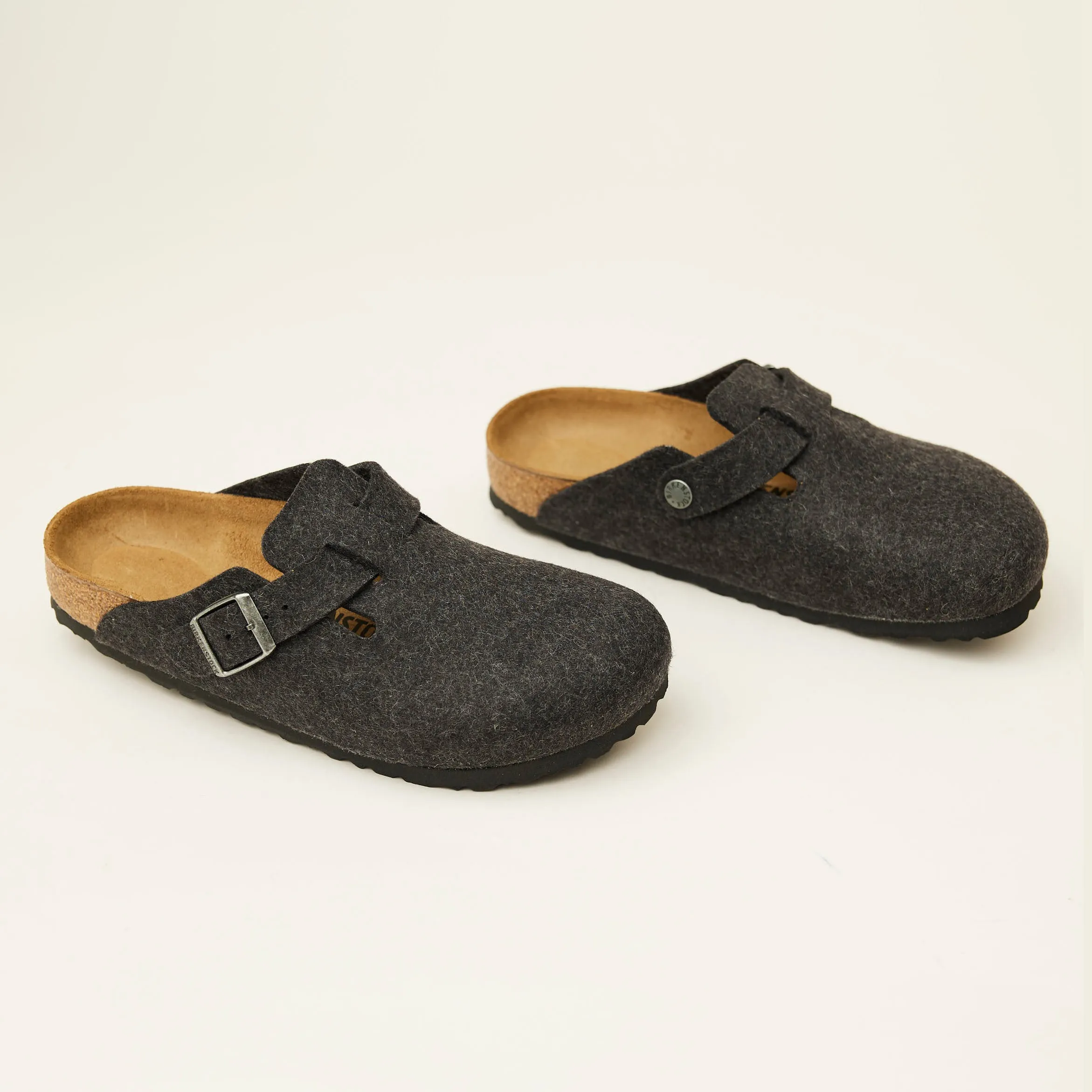 Birkenstock Dark Grey Felt Clogs