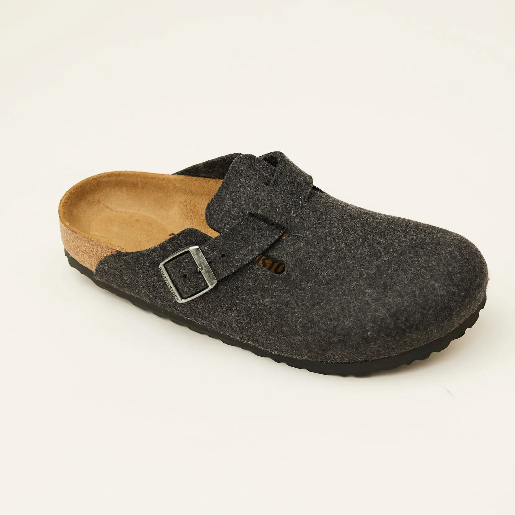 Birkenstock Dark Grey Felt Clogs