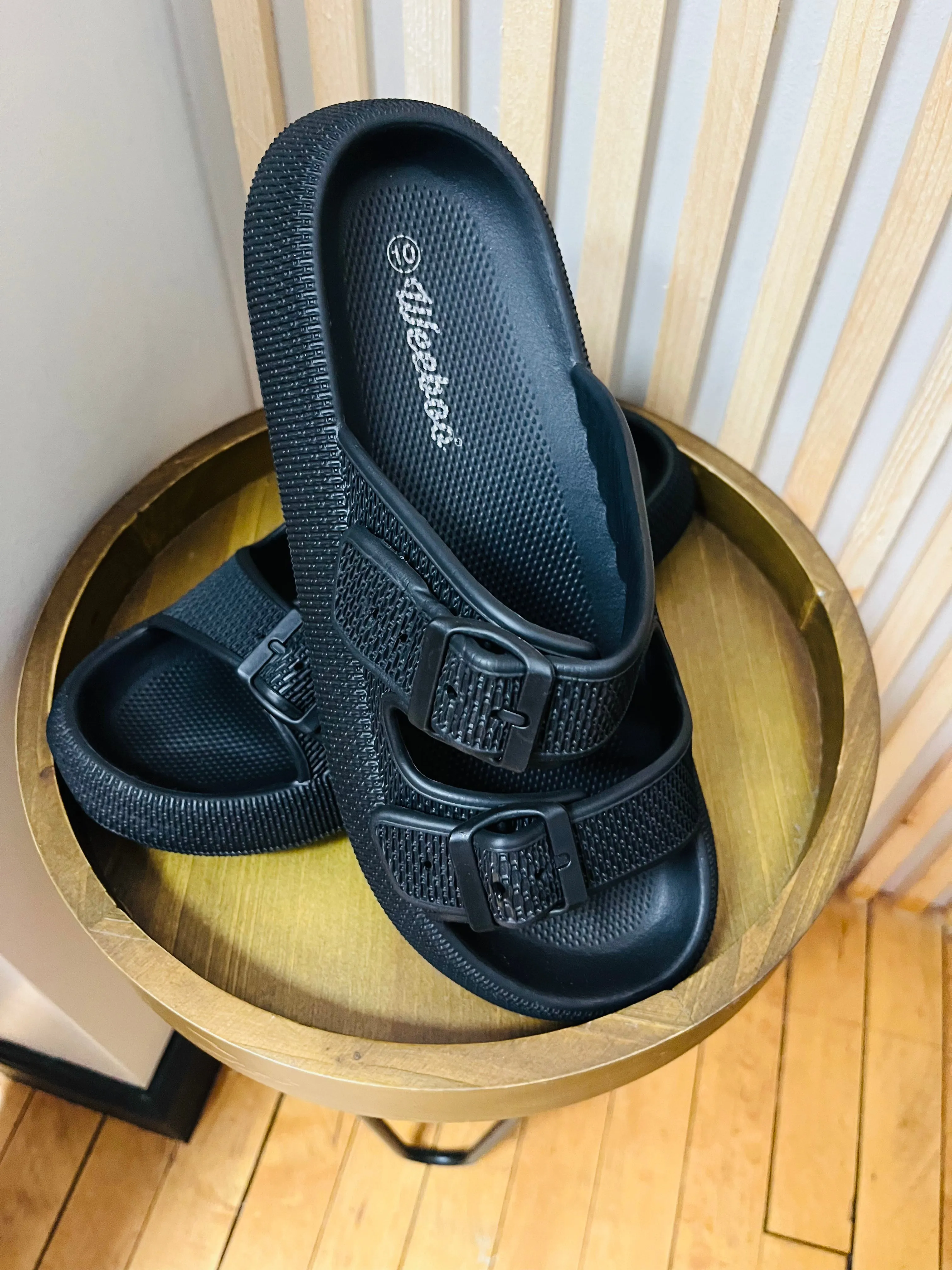Black Poolside Cushion Birk Sandal