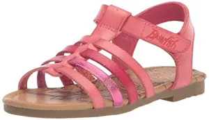 Blowfish Malibu Kids Girls Sachs-t Flat Sandal, Fuschia Moon Metallic/Fuschia/Carmine, 6 Toddler
