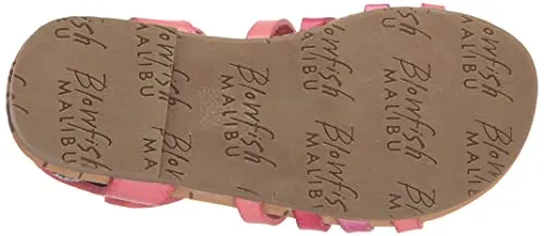 Blowfish Malibu Kids Girls Sachs-t Flat Sandal, Fuschia Moon Metallic/Fuschia/Carmine, 6 Toddler