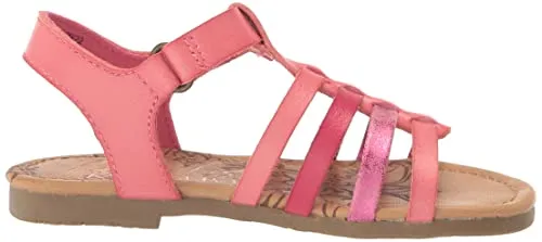 Blowfish Malibu Kids Girls Sachs-t Flat Sandal, Fuschia Moon Metallic/Fuschia/Carmine, 6 Toddler