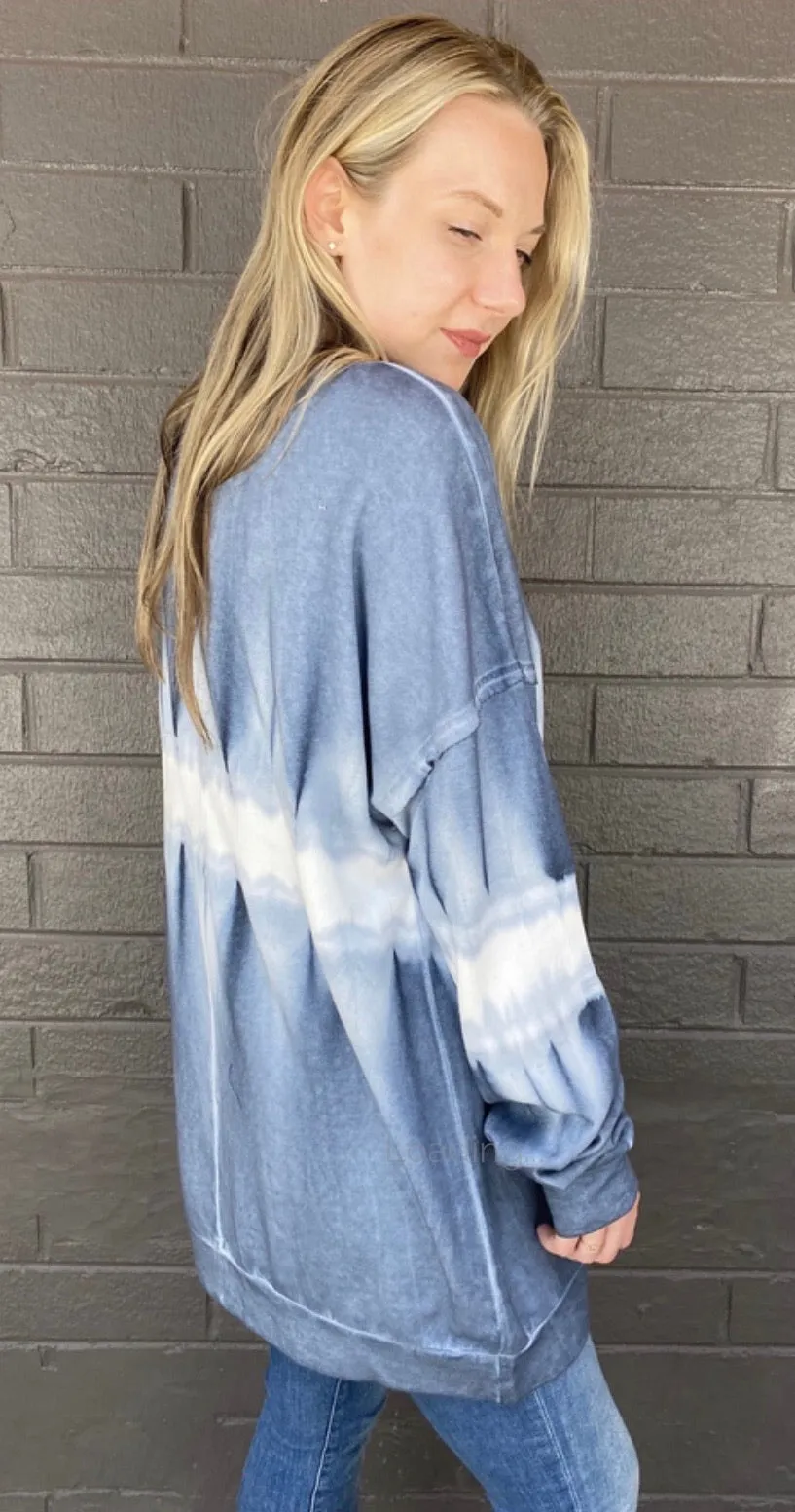 Blue/White Oversized Sweatshirt
