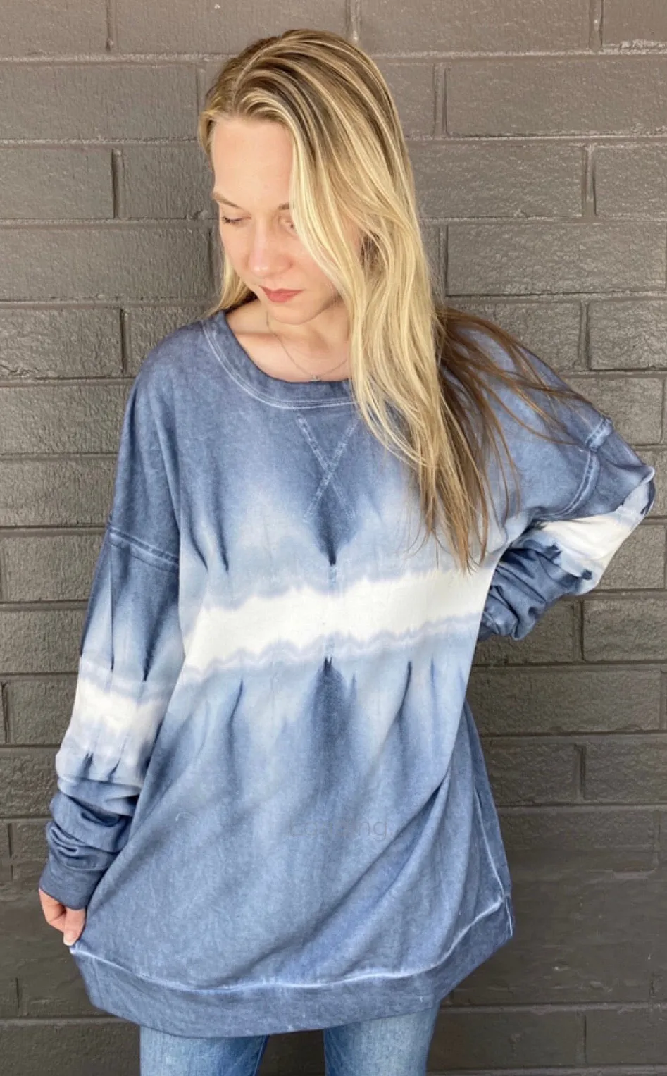 Blue/White Oversized Sweatshirt