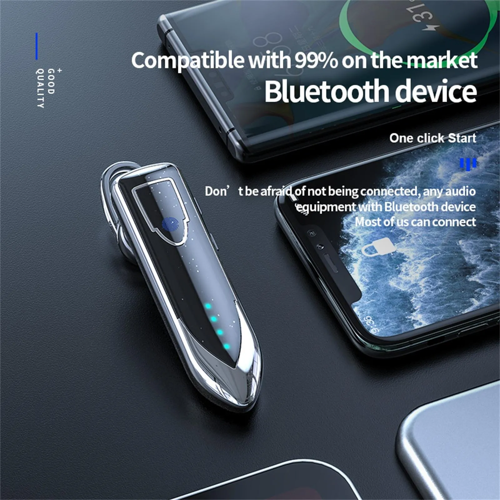Business Style Bluetooth 5.0 Earphone with Touch Switch