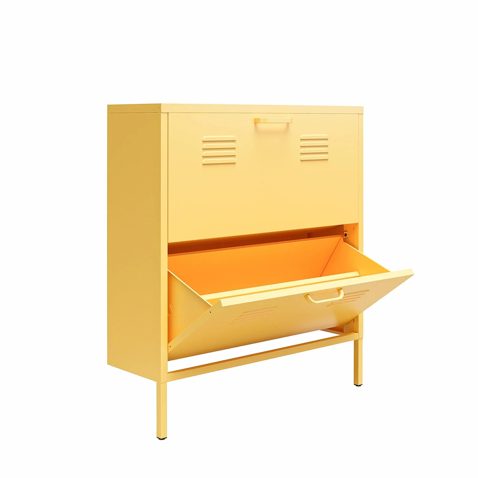Cache 2 Door Locker Style Metal Shoe Storage Cabinet