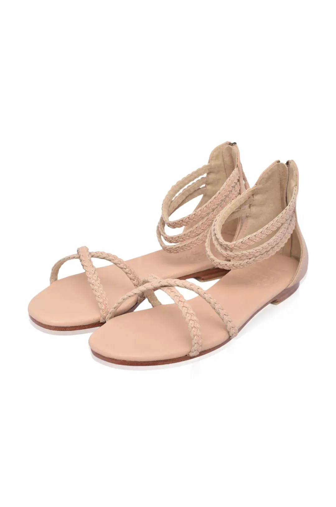 Calypso Thong Leather Sandals | Beige