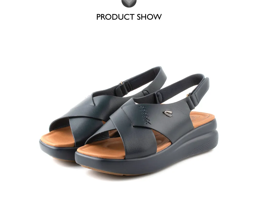 camel active Women Victoria Cross-Strap Comfort Sandals -782401-YR01SV-43-NAVY