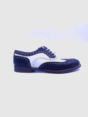 CHURCH'S Size 6.5 Brown, White Leather Solid Oxfords