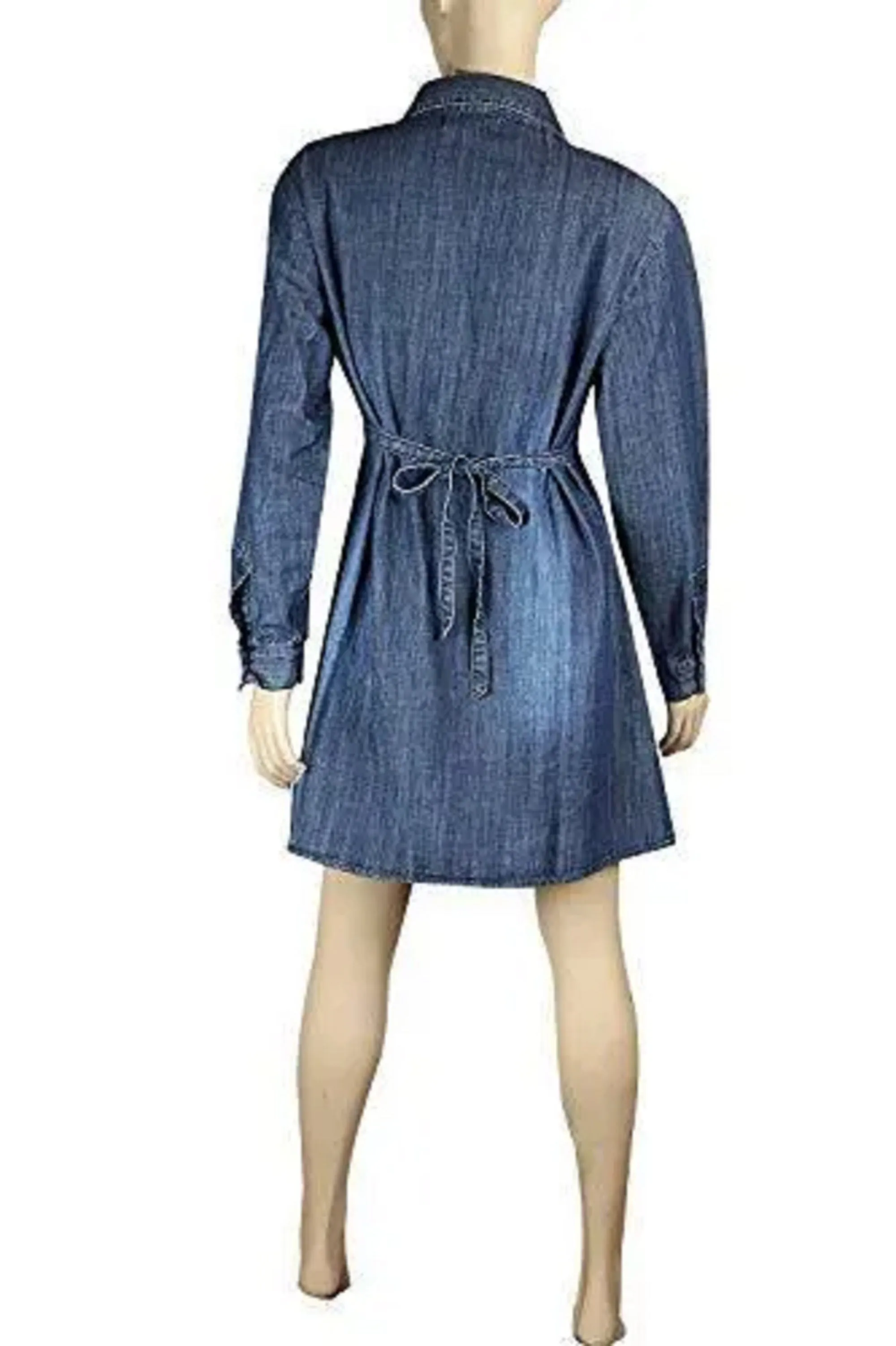 Clove Jeans Women Blue 100% Cotton Denim A Line Skater Dress Uk Plus Size 10-26