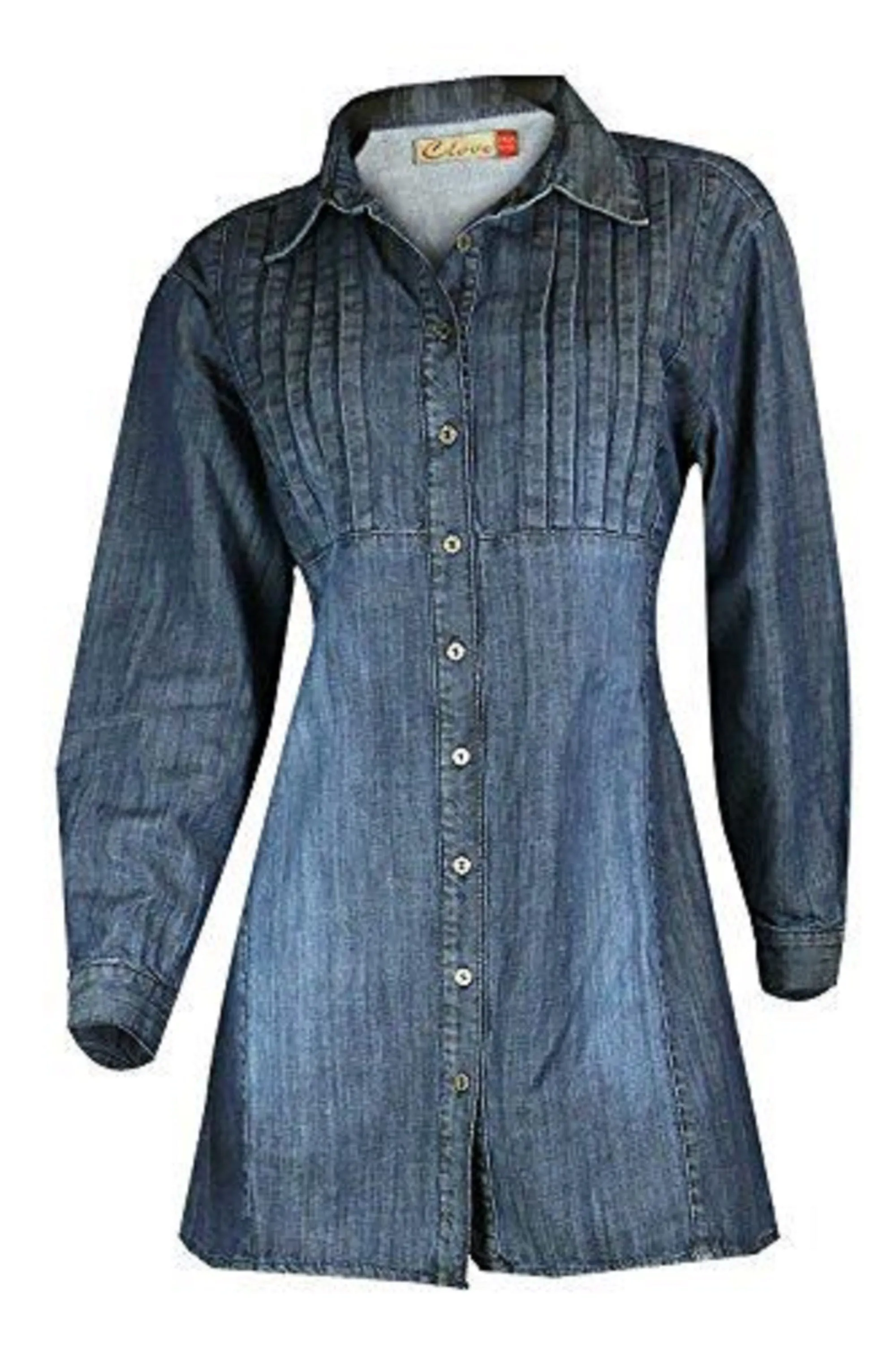 Clove Jeans Women Blue 100% Cotton Denim A Line Skater Dress Uk Plus Size 10-26