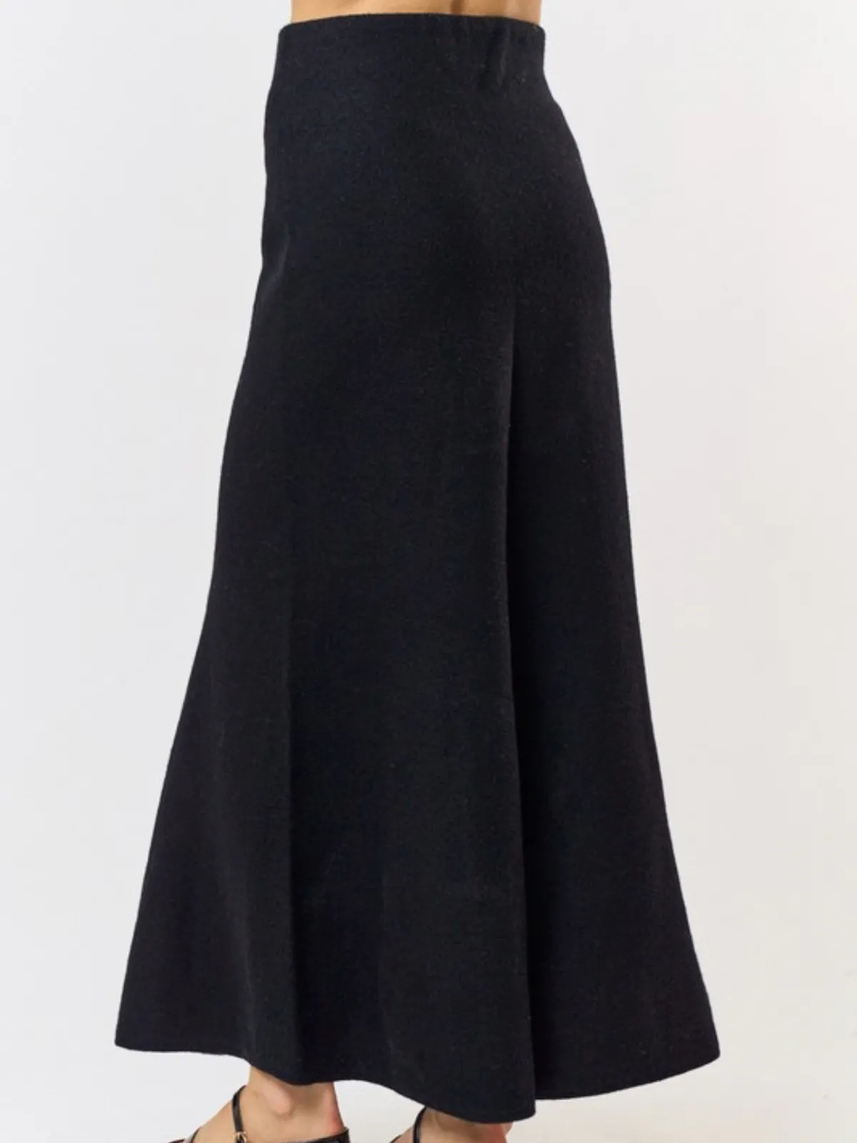 Cozy Elegance Wool Blend Sweater Midi Skirt
