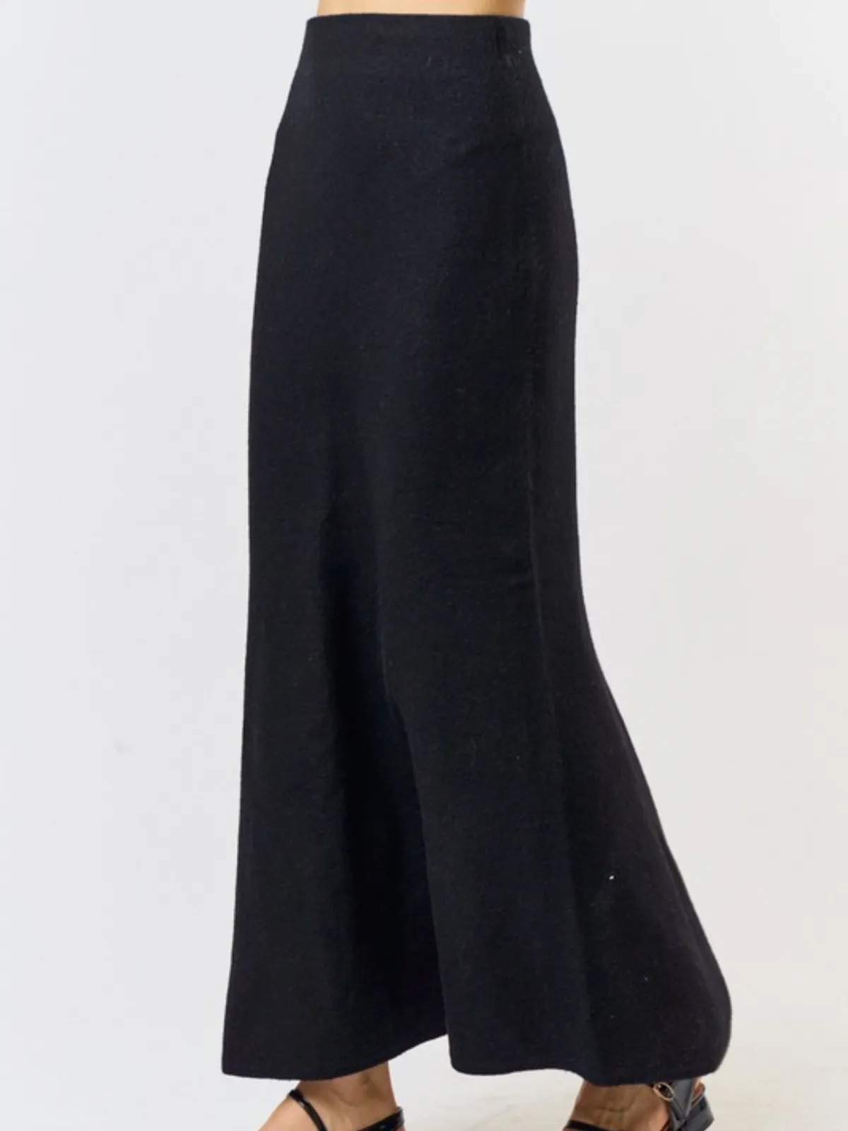 Cozy Elegance Wool Blend Sweater Midi Skirt