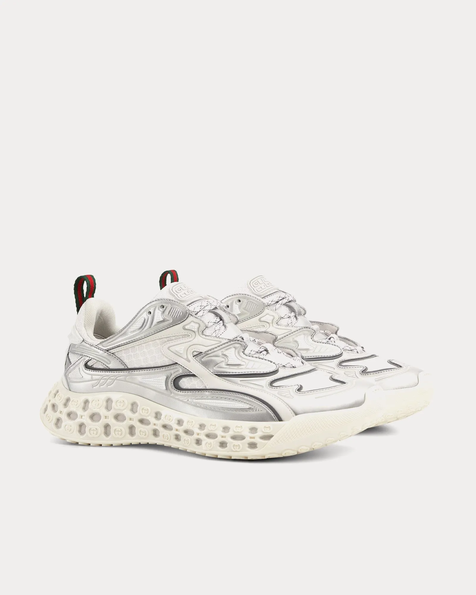 cub3d Demetra White / Silver Low Top Sneakers