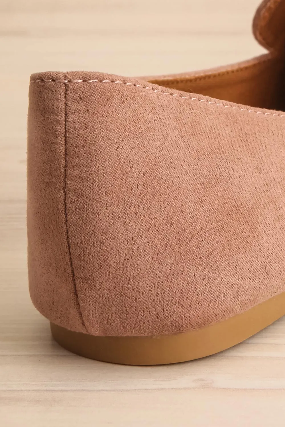Facille Taupe | Pointed Faux-Suede Loafers