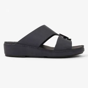 FARADA MENS UNIQUE TEXTURED ACCENT SANDALS BLUE