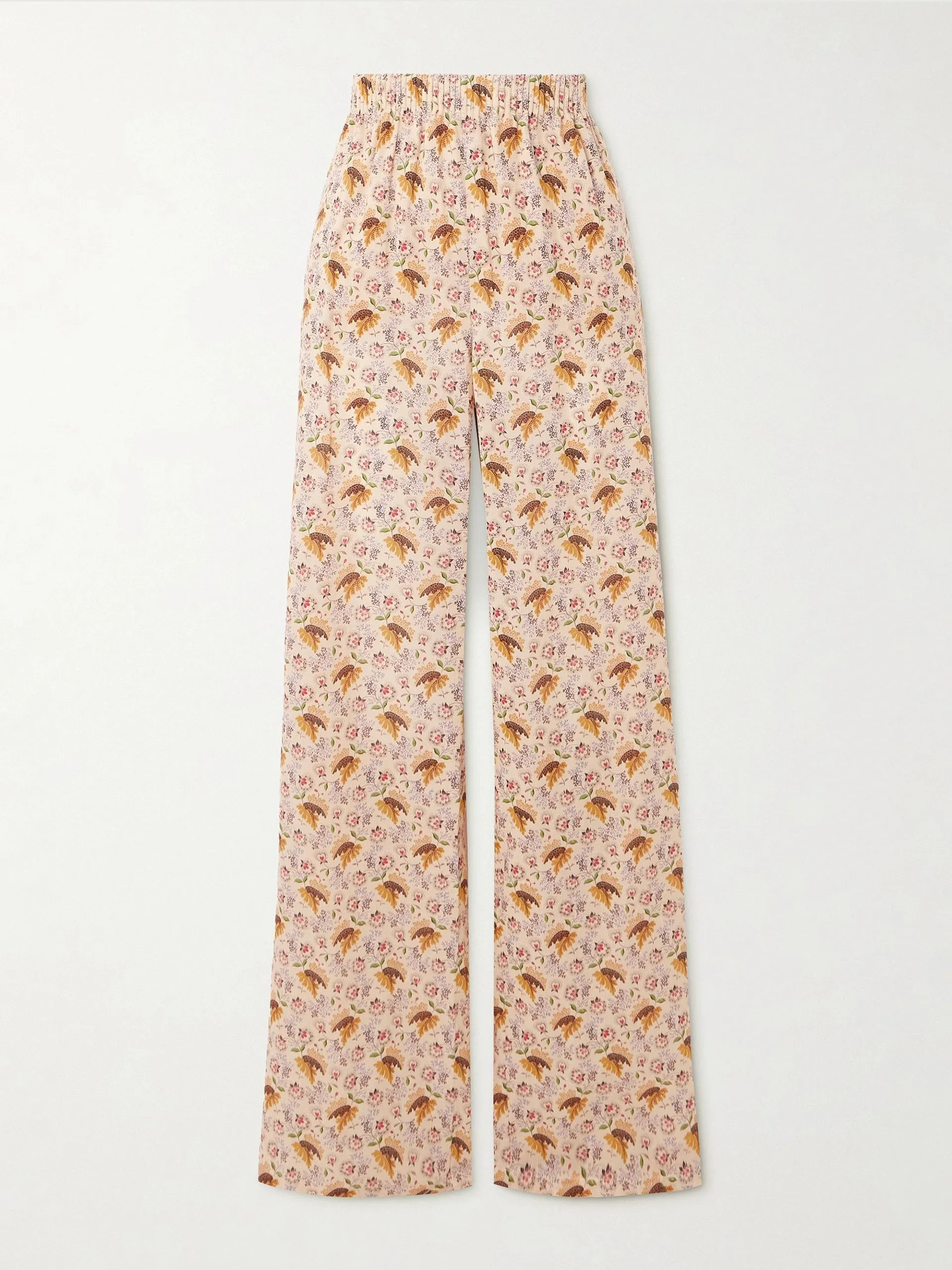 Floral-print cotton-muslin pants
