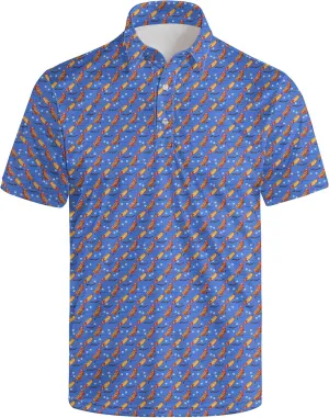 Funny Mens Golf Shirt Moisture Wicking Quick Dry Print Performance Short Sleeve Collared Polo Shirts for Men