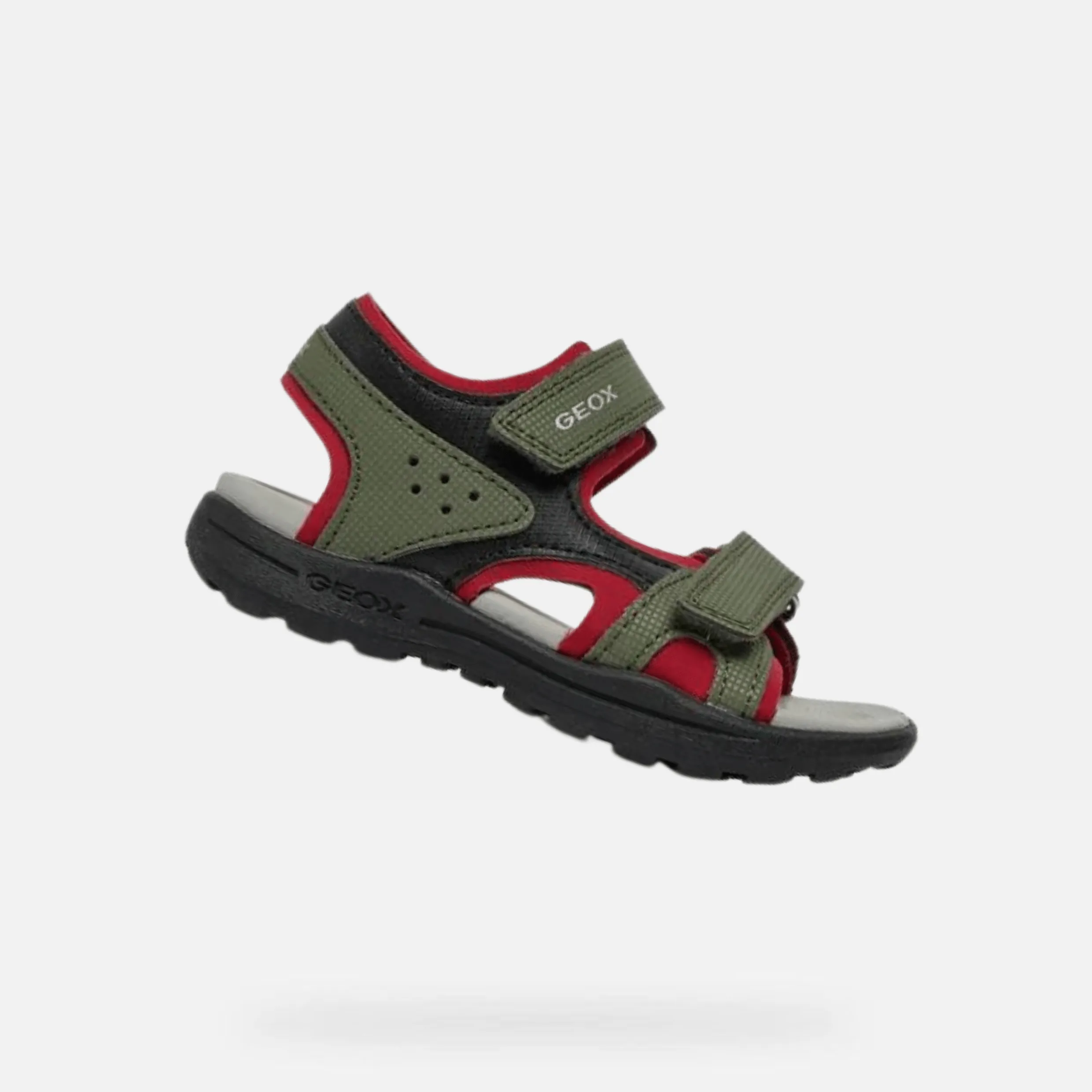 GEOX Boys J Vaniett Military/Red Sandals