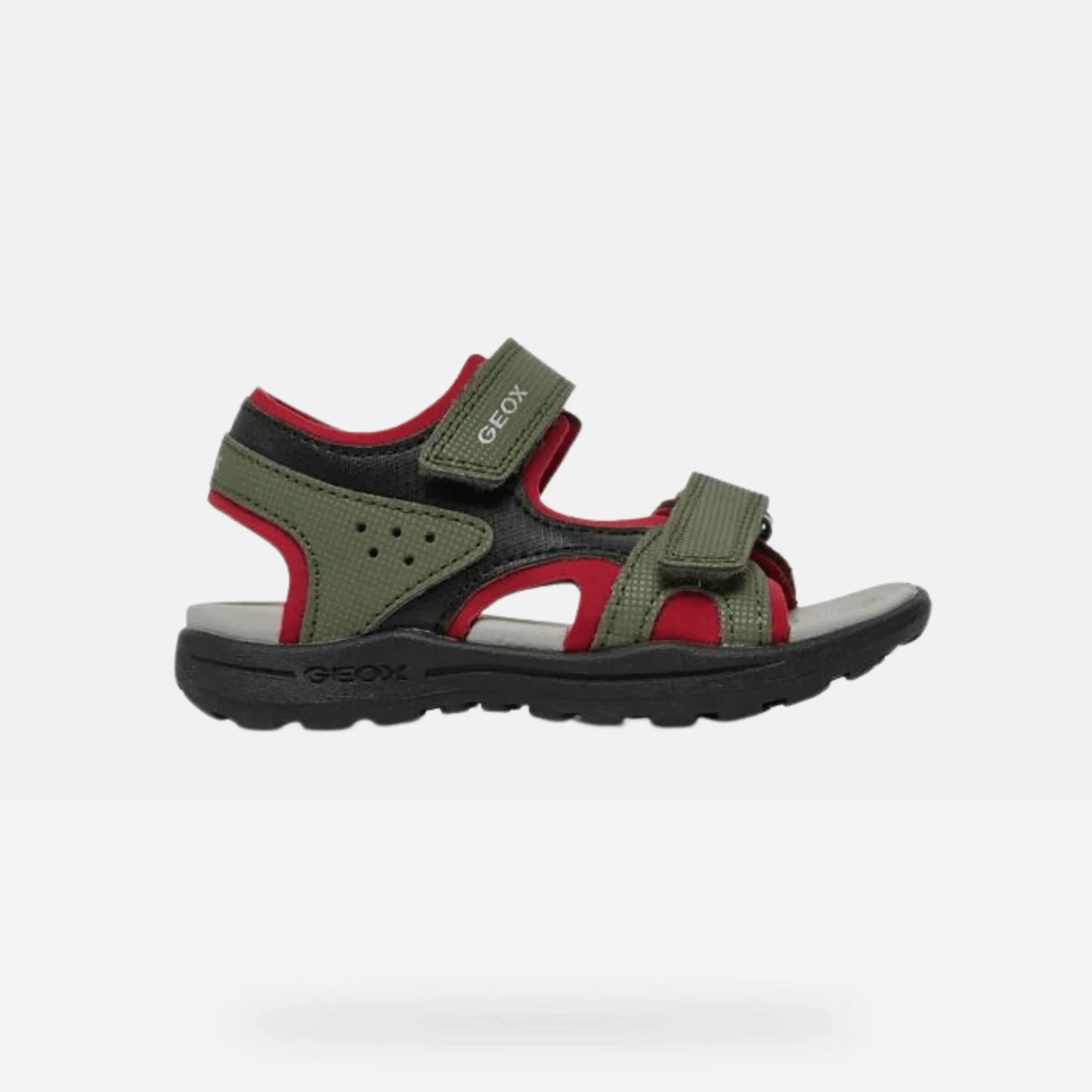 GEOX Boys J Vaniett Military/Red Sandals