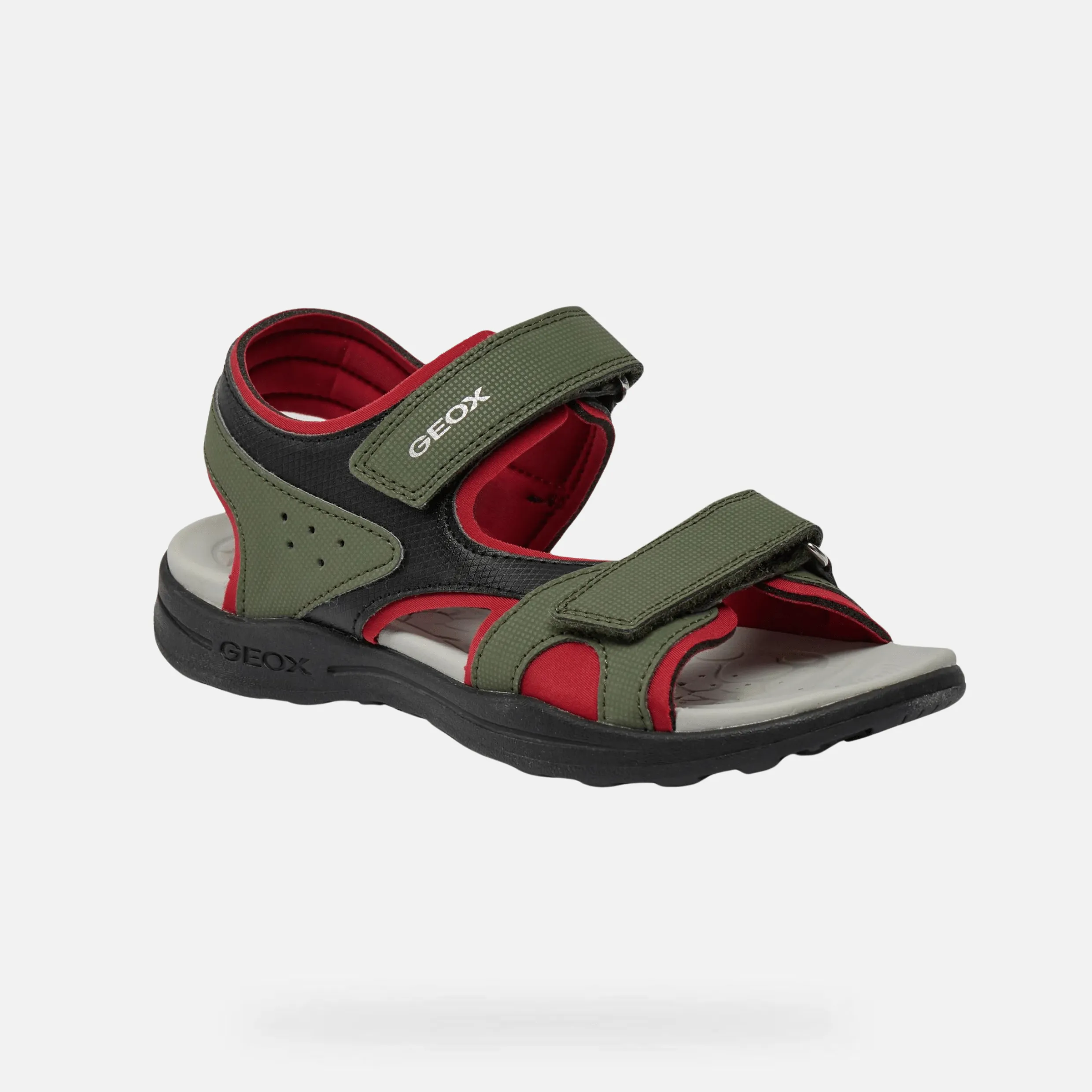 GEOX Boys J Vaniett Military/Red Sandals