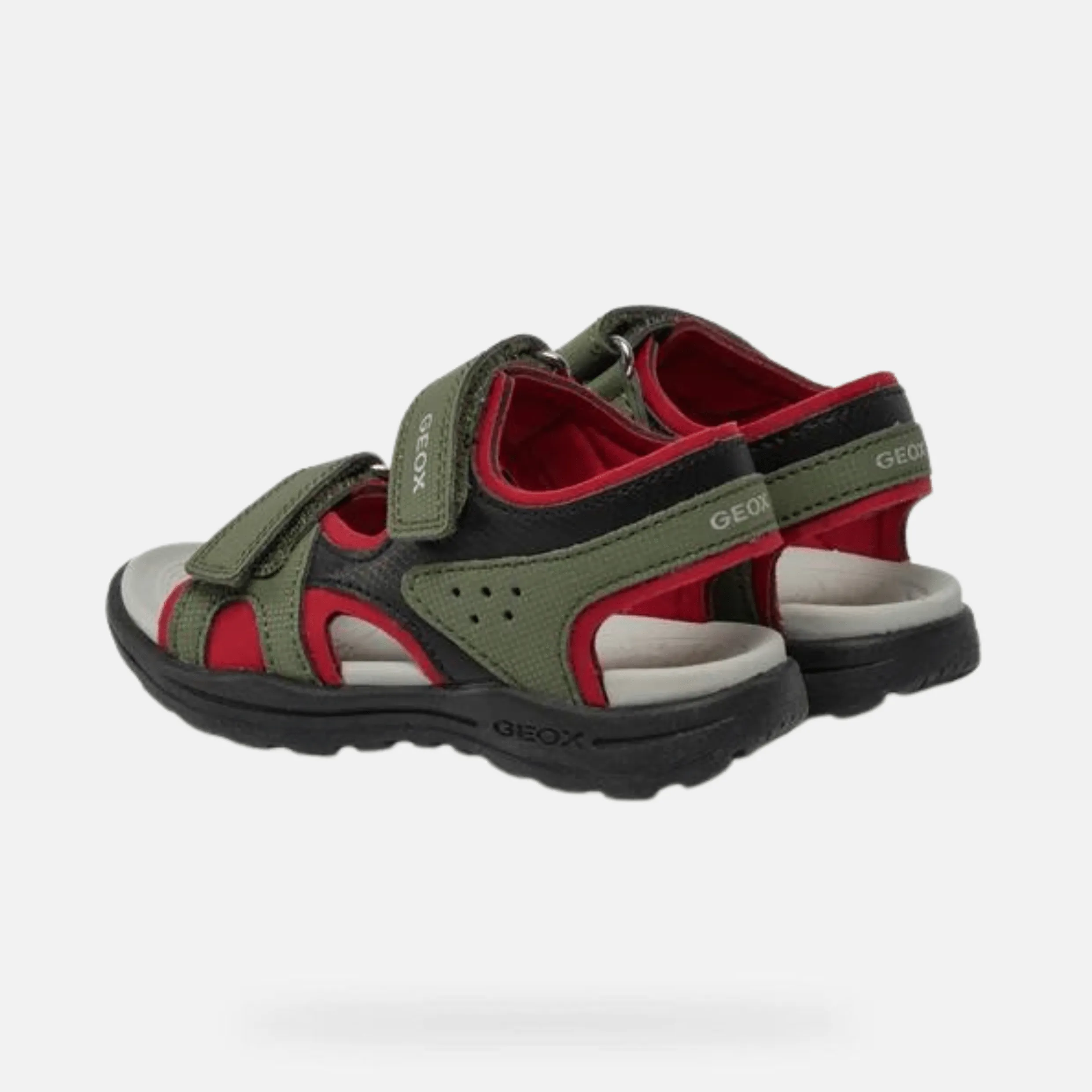 GEOX Boys J Vaniett Military/Red Sandals