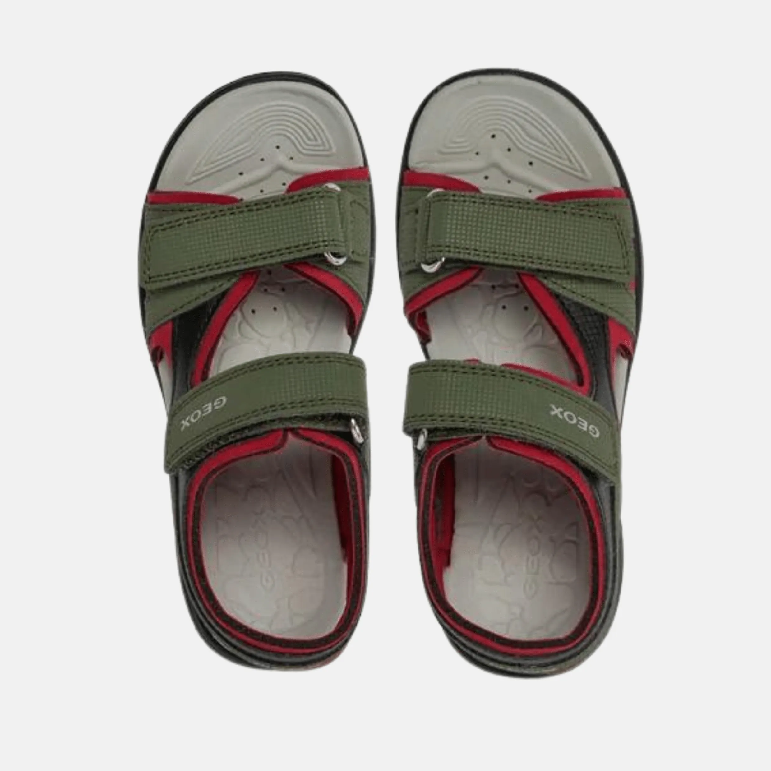 GEOX Boys J Vaniett Military/Red Sandals