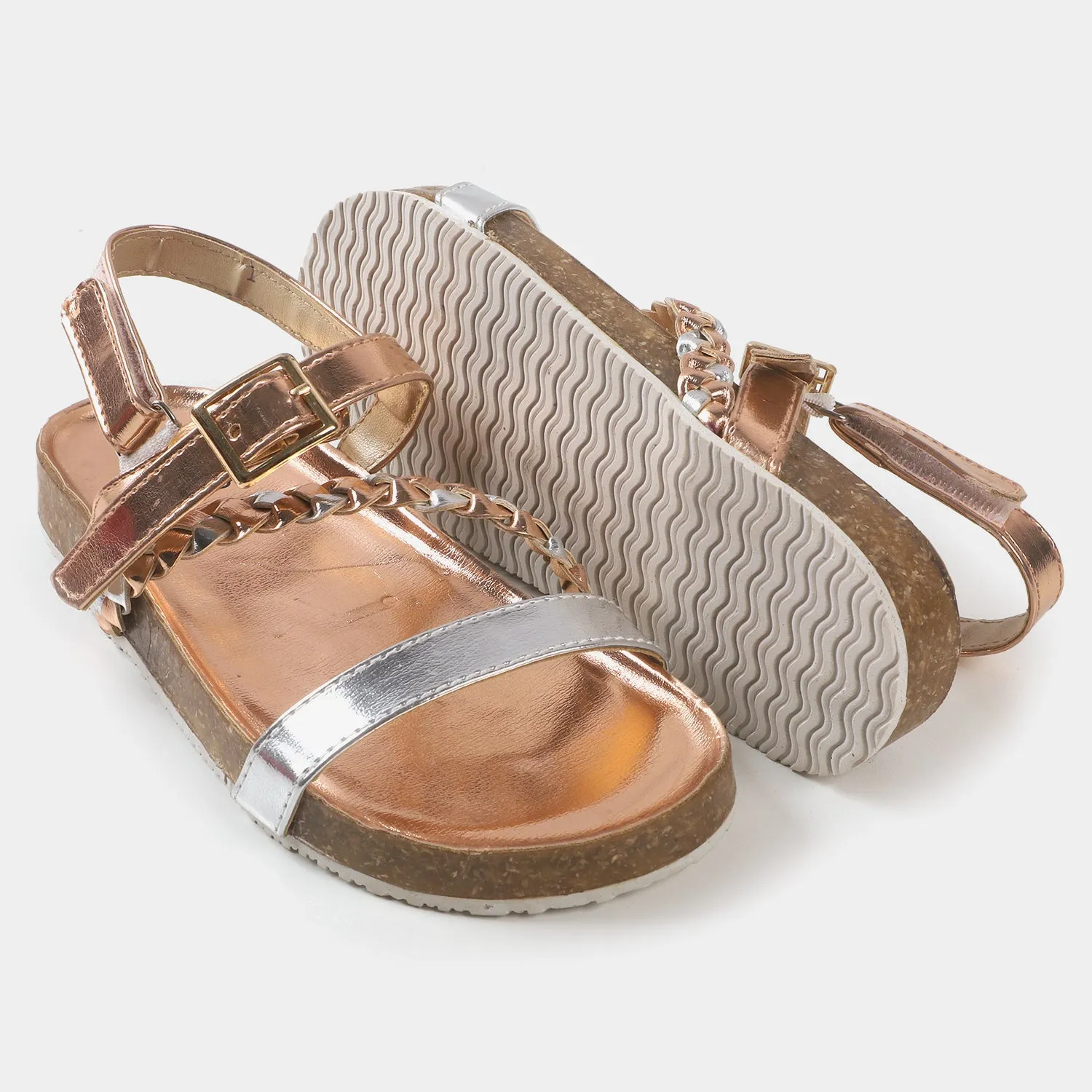 Girls Sandal 40-105  - Peach/Silver