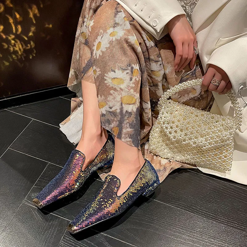 Hala Gold Sequin Flats